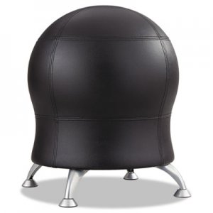 Safco Zenergy Ball Chair, Black Seat/Black Back, Silver Base SAF4751BV 4751BV