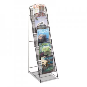 Safco Onyx Magazine Floor Rack, 12.5w x 18.5d x 46h, Black SAF6461BL 6461BL