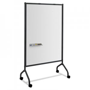 Safco Impromptu Magnetic Whiteboard Collaboration Screen, 42w x 21.5d x 72h, Black/White SAF8511BL 8511BL