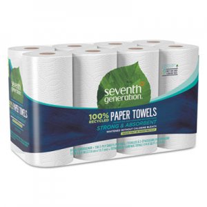 Seventh Generation 100% Recycled Paper Kitchen Towel Rolls, 2-Ply, 11 x 5.4 Sheets, 156 Sheets/RL, 8 RL