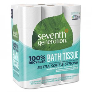 Seventh Generation 100% Recycled Bathroom Tissue, Septic Safe, 2-Ply, White, 240 Sheets/Roll, 24/Pack SEV13738 SEV 13738
