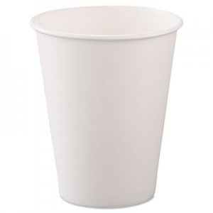 Dart Single-Sided Poly Paper Hot Cups, 8oz, White, 50/Bag, 20 Bags/Carton SCC378W2050 378W-2050