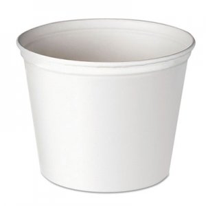 Dart Double Wrapped Paper Bucket, Unwaxed, 165 oz, White, 100/Carton SCC10T1UU 10T1-N0198