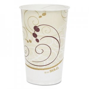 Dart Symphony Treated-Paper Cold Cups, 16oz, White/Beige/Red, 50/Bag, 20 Bags/Carton SCCRW16SYM RW16-J8000