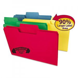 Smead SuperTab Colored File Folders, 1/3-Cut Tabs, Legal Size, 14 pt. Stock, Assorted, 50/Box SMD15410 15410