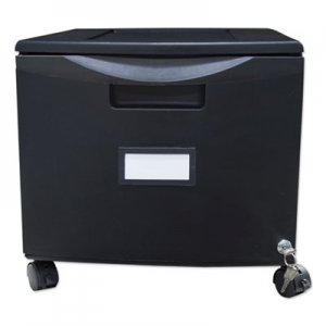 Storex Single-Drawer Mobile Filing Cabinet, 14.75w x 18.25d x 12.75h, Black STX61264B01C 61264B01C