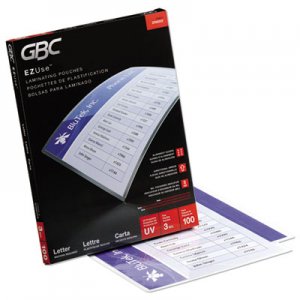 GBC EZUse Thermal Laminating Pouches, 3 mil, 9" x 11.5", Gloss Clear, 100/Box GBC3745003 3745003F