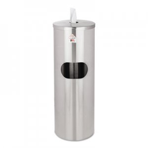 2XL Standing Stainless Wipes Dispener, 12 x 12 x 36, Cylindrical, 5 gal, Stainless Steel TXLL65 TXL L65