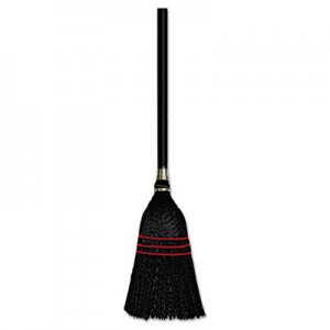 Boardwalk Flag Tipped Poly Bristle Lobby Broom, 37-38" Length, Natural/Black, 12/Carton BWK951BP