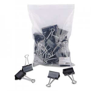 Universal Binder Clips in Zip-Seal Bag, Large, Black/Silver, 36/Pack UNV10220VP