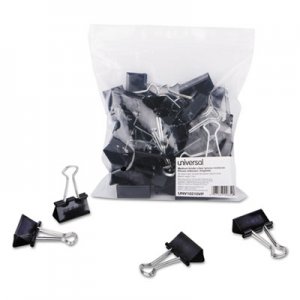Universal Binder Clips in Zip-Seal Bag, Medium, Black/Silver, 36/Pack UNV10210VP