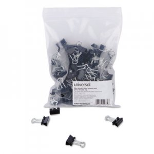 Universal Binder Clips in Zip-Seal Bag, Mini, Black/Silver, 144/Pack UNV10199VP
