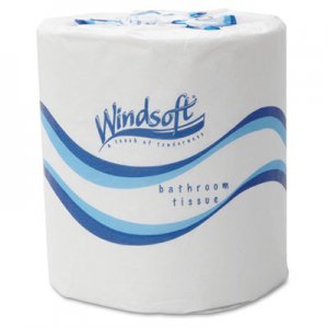Windsoft Bath Tissue, Septic Safe, 2-Ply, White, 4.5 x 3, 500 Sheets/Roll, 48 Rolls/Carton WIN2405