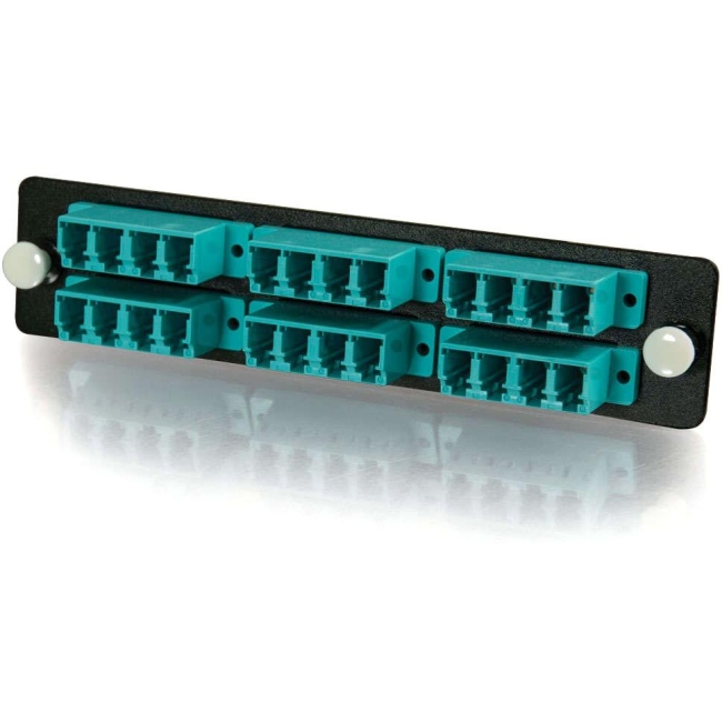 C2G Q-Series 24-Strand, LC Quad, PB Insert, MM, Aqua LC Adapter Panel 31117