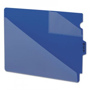 Smead End Tab Poly Out Guides, Two-Pocket Style, 1/3-Cut End Tab, Out, 8.5 x 11, Blue