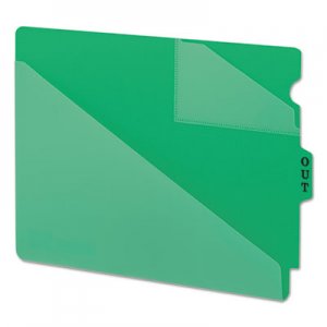 Smead End Tab Poly Out Guides, Two-Pocket Style, 1/3-Cut End Tab, Out, 8.5 x 11, Green
