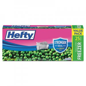 Hefty Slider Bags, 1 gal, 2.5 mil, 10.56" x 11", Clear, 25/Box RFPR82425 R82425