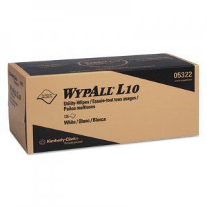 WypAll L10 Towels POP-UP Box, 1Ply, 12x10 1/4, White, 125/Box, 18 Boxes/Carton KCC05322 KCC 05322
