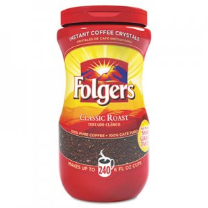 Folgers Instant Coffee Crystals, Classic Roast, 16oz Jar FOL06922 2550006923