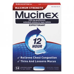 Mucinex Maximum Strength Expectorant, 14 Tablets/Box RAC02314 63824-02314