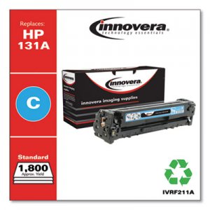 Innovera Remanufactured Cyan Toner, Replacement for HP 131A (CF211A), 1,800 Page-Yield IVRF211A