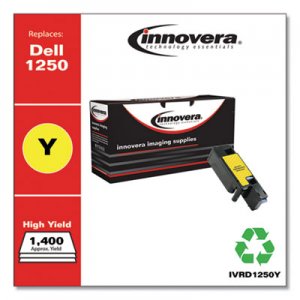Innovera Remanufactured Yellow High-Yield Toner, Replacement for Dell 1250 (331-0779), 1,400 Page-Yield IVRD1250Y