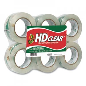 Duck HD Clear Packing Tape, 3" Core, 1.88" x 55 yds, Clear, 6/Pack DUC299016 299016