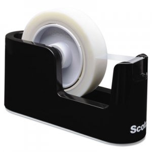 Scotch Heavy Duty Weighted Desktop Tape Dispenser, 1"/3" Core, Plastic, Black MMMC24 C-24