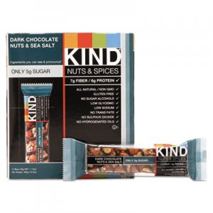 KIND Nuts and Spices Bar, Dark Chocolate Nuts and Sea Salt, 1.4 oz, 12/Box KND17851 17851