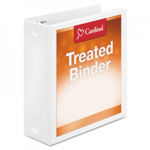 Cardinal Treated Binder ClearVue Locking Round Ring Binder, 3 Rings, 3" Capacity, 11 x 8.5, White CRD32230 32230