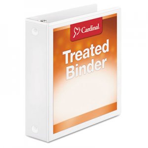 Cardinal Treated Binder ClearVue Locking Round Ring Binder, 3 Rings, 2" Capacity, 11 x 8.5, White CRD32220 32220