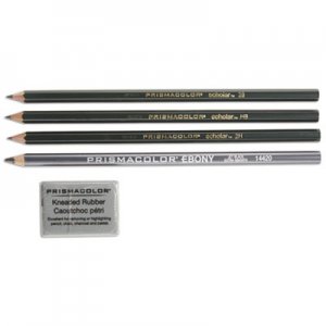 Prismacolor Scholar Graphite Pencil Set, 2 mm, Assorted Lead Hardness Ratings, Black Lead, Dark Green Barrel, 4/Set SAN2502 2502