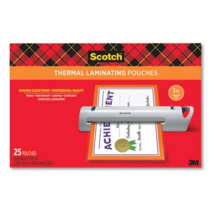 Scotch Laminating Pouches, 3 mil, 11.5" x 17.5", Gloss Clear, 25/Pack MMMTP385625 TP3856-25