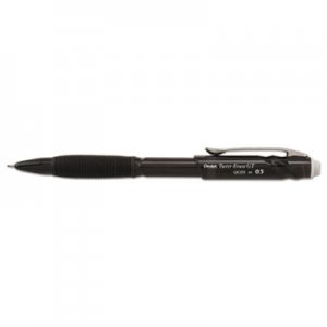 Pentel Twist-Erase GT Pencils, 0.5 mm, HB (#2.5), Black Lead, Black Barrel PENQE205A QE205A