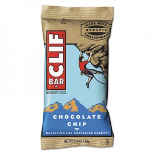 CLIF Bar Energy Bar, Chocolate Chip, 2.4 oz, 12/Box CBC160004 CCC160004