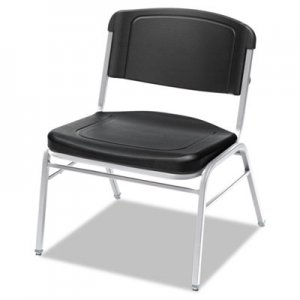 Iceberg Rough 'N Ready Big and Tall Stack Chair, Black Seat/Black Back, Silver Base, 4/Carton ICE64121 64121