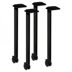 HON Huddle Series Post Leg Base with Casters, 1-3/4w x 1-3/4d x 28-3/8h, Black
