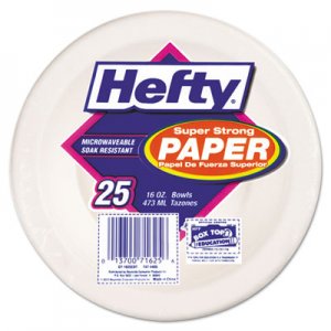 Hefty Super Strong Paper Dinnerware, 16 oz Bowl, Bagasse, 25/Pack RFPD71625PK RFP D71625PK