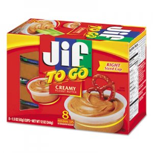 Jif To Go Spreads, Creamy Peanut Butter, 1.5 oz Cup, 8/Box SMU24136 5150024136