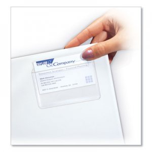 C-Line Self-Adhesive Business Card Holders, Top Load, 2 x 3 1/2, Clear, 10/Pack CLI70257 70257