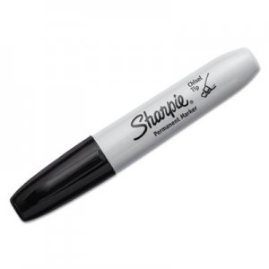 Sharpie Chisel Tip Permanent Marker, Medium, Black, 4/Pack SAN38264PP 38264PP
