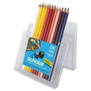 Prismacolor Scholar Colored Pencil Set, 3 mm, 2B (#2), Assorted Lead/Barrel Colors, 24/Pack SAN92805 92805