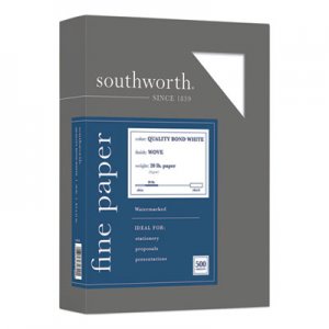 Southworth Quality Bond #1 Sulphite Paper, 20lb, 95 Bright, Wove, 8 1/2 x 11, 500 Sheets SOU3162010 31-620