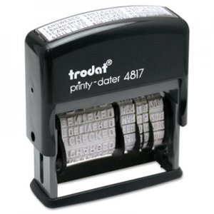 Trodat Economy 12-Message Stamp, Dater, Self-Inking, 2 x 3/8, Black USSE4817 4817