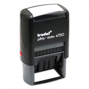 Trodat Economy 5-in-1 Stamp, Dater, Self-Inking, 1 5/8 x 1, Blue/Red USSE4754 4754