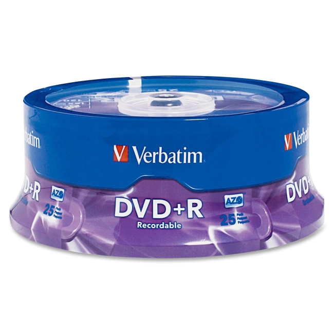 Verbatim DVD+R 4.7GB 16x 25pk Spindle 95033 023942950332