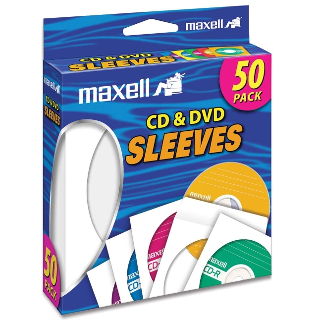 Maxell CD/DVD Sleeves (50-Pack) 190135 CD-400