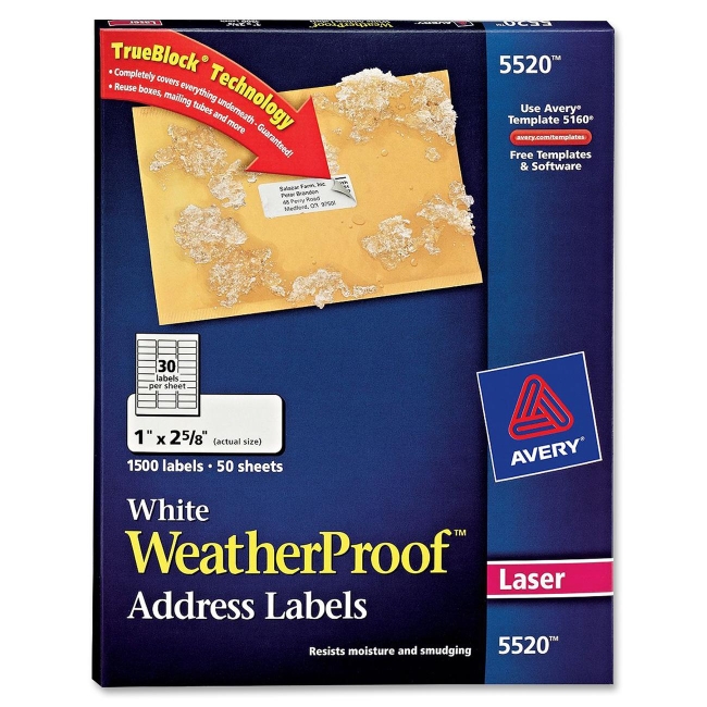 Avery Weather Proof Mailing Label 5520