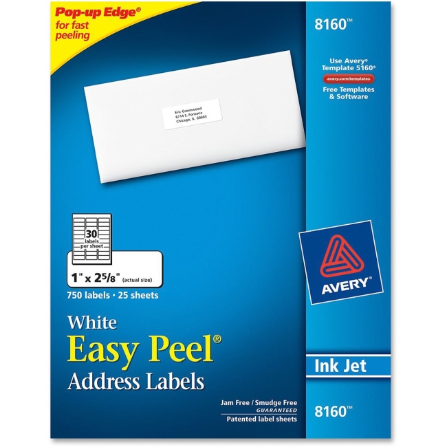 Avery Easy Peel Address Label 8160
