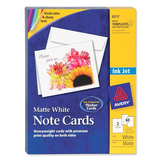 Avery Inkjet Matte Coated Note Card 8315 avery-inkjet-matte-coated-note-card-8315